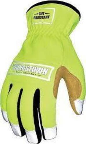 DESCRIPTION: (2) PAIRS OF CR SAFETY CUT RESISTANT WORK GLOVES BRAND/MODEL: YOUNGSTOWN INFORMATION: HI-VIZ YELLOW SIZE: X-LARGE RETAIL$: $39.00 EA QTY: