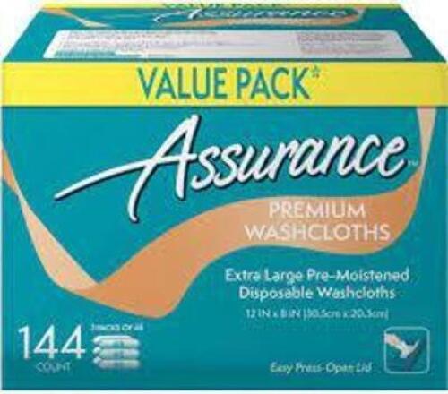 DESCRIPTION: (1) PACK OF (144) PREMIUM WASHCLOTHS BRAND/MODEL: ASSURANCE SIZE: XL RETAIL$: $20.11 EA QTY: 1