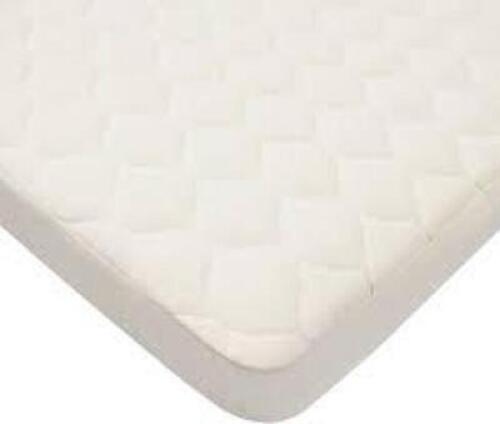 DESCRIPTION: (2) WATERPROOF QUILTED MATRESS PAD BRAND/MODEL: NATURAL COTTON MINI CRIB INFORMATION: WHITE SIZE: 24X38 RETAIL$: $30.00 EA QTY: 2