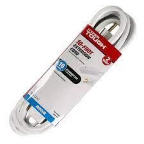 DESCRIPTION: (1) LIGHT DUTY EXTENSION CORD BRAND/MODEL: HYPER TOUGH INFORMATION: 10 FT 16 GAUGE RETAIL$: $9.47 EA QTY: 1