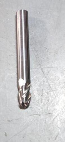 DESCRIPTION: (1) SOLID CARBIDE BALL END MILL BRAND/MODEL: ACCUPRO 07761323 SIZE: 1/4" DIA 3/8" LOC QTY: 1