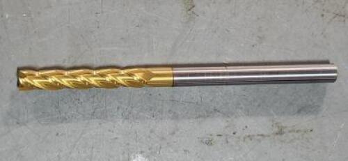 DESCRIPTION: (1) SOLID CARBIDE SQ END MILL BRAND/MODEL: HERTEL 88250444 SIZE: 1/4" DIA 1-1/2" LOC RETAIL$: $39.04 QTY: 1