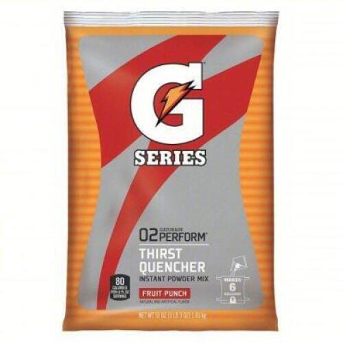 DESCRIPTION: (1) CASE OF (14) SPORTS DRINK MIX BRAND/MODEL: GATORADE #5AZ69 INFORMATION: FRUIT PUNCH SIZE: 6 GAL PER PACKAGE RETAIL$: $20.00 PER PACKA