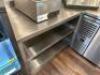 22' X 6' X 30" WIDE " L " SHAPED HEAVY GUAGE STAINLESS COUNTER W/ DROP IN JOHN BOOS SINK, SINGLE WELL SINK WITH SPRAYER, AND UNDER COUNTER STORAGE - 12