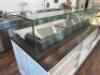 30' SALES DISPLAY COUNTER WITH MAPLE HARDWOOD TOPS AND WHITE ENGINEERED BASES. IN (6) SECTIONS. - 5