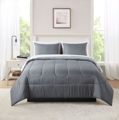 DESCRIPTION: (1) COORDINATED BEDDING SET 7 PC BRAND/MODEL: MAINSTAYS INFORMATION: GREY SIZE: FULL RETAIL$: $30.39 EA QTY: 1
