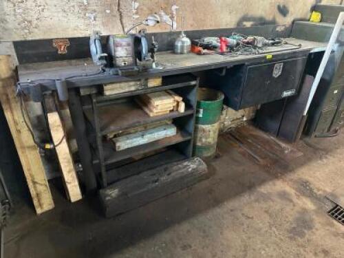 8' X 24" CUSTOM BUILT METAL TABLE W/ TRUCK BOX