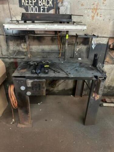 40" METAL SHOP TABLE W/ RISER AND WORK LIGHT