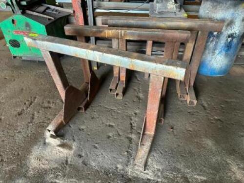 (3) HEAVY DUTY METAL SAW HORSES.
