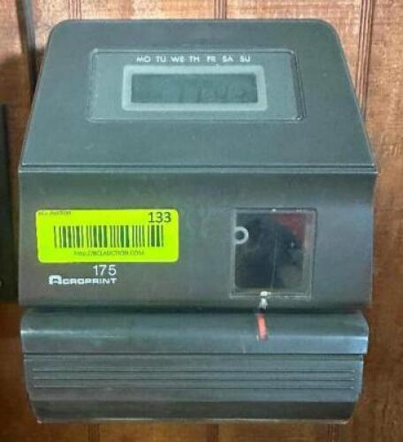 ACROPRINT 175 TIME CLOCK W/ TRAYS