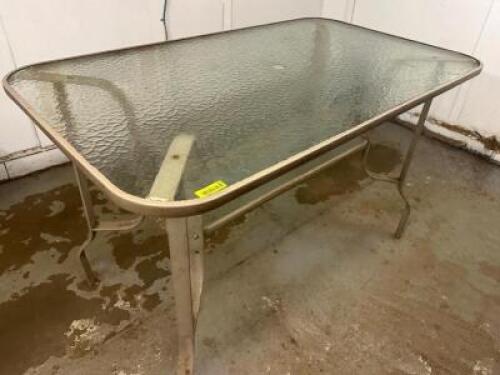 60" X 30" GLASS TOP PATIO TABLE