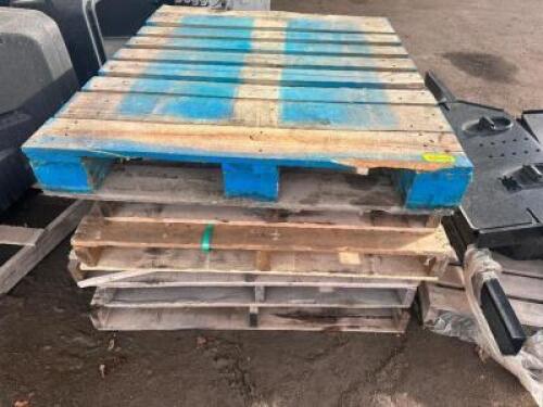 (5) HEAVY DUTY WOODEN PALLETS.