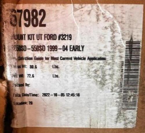 WESTERN 67982 MOUNT KIT UT FORD #3219