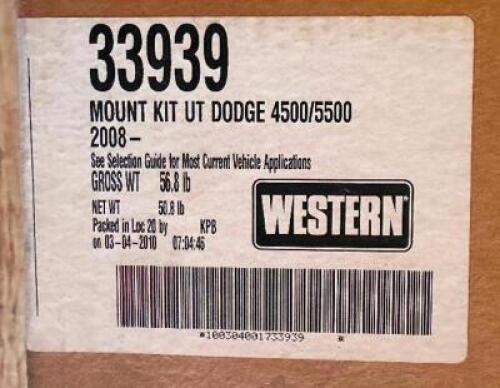 WESTERN 33939 MOUNT KIT UT DODGE 4500/5500 2008-