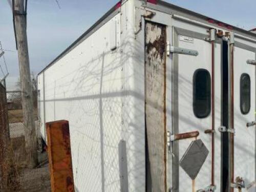 24' BOX TRUCK BED W/ BACK AND MAN DOOR.