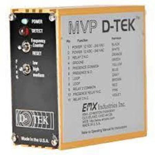 DESCRIPTION: (1) MULTI-VOLTAGE POWER BRAND/MODEL: MVP D-TEK INFORMATION: 11 PIN CONNECTOR SIZE: VEHICLE DETECTOR RETAIL$: $119.10 EA QTY: 1