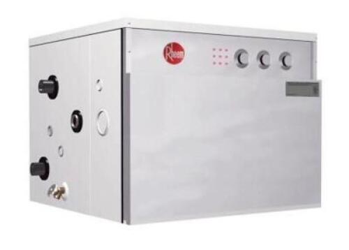 DESCRIPTION: (1) ELECTRIC BOOSTER WATER HEATER BRAND/MODEL: RHEEM/E10-18-G INFORMATION: 240-VOLT/3-PHASE/TEMP RANGE: 90-190F RETAIL$: $3,182.40 SIZE: