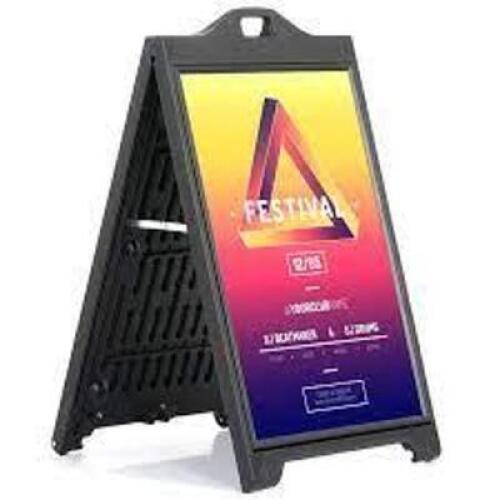 DESCRIPTION: (1) SIDEWALK A FRAME POSTER BOARD BRAND/MODEL: MT DEISPLAYS INFORMATION: BLACK FRAME SIZE: 24" X 36" RETAIL$: $176.90 EA QTY: 1