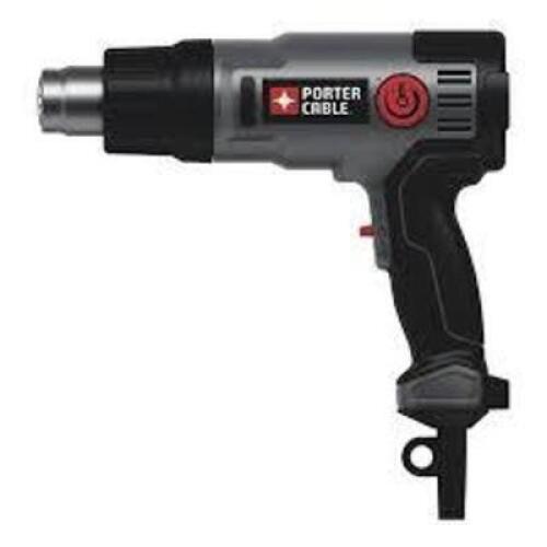 DESCRIPTION: (2) HEAT GUN BRAND/MODEL: PORTER CABLE #PC1500HG INFORMATION: BLACK SIZE: 120 V AC, 60 HZ RETAIL$: $61.95 EA QTY: 2
