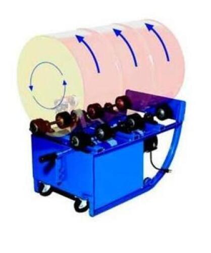 DESCRIPTION: (1) PORTABLE DRUM ROLLER BRAND/MODEL: MORSE/201/20-3 INFORMATION: BLUE/20 RPM/ELECTRIC RETAIL$: $3,366.18 SIZE: 6 TO 28"DRUM DIA X 40"L X