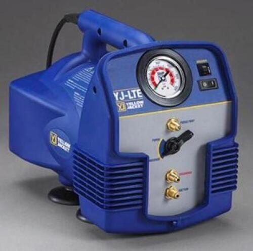 DESCRIPTION: (1) REFRIGERANT RECOVERY MACHINE BRAND/MODEL: YELLOW JACKET/95730 INFORMATION: OIL-LESS COMPRESSOR/TWIN CYLINDER RETAIL$: $964.85 SIZE: 2