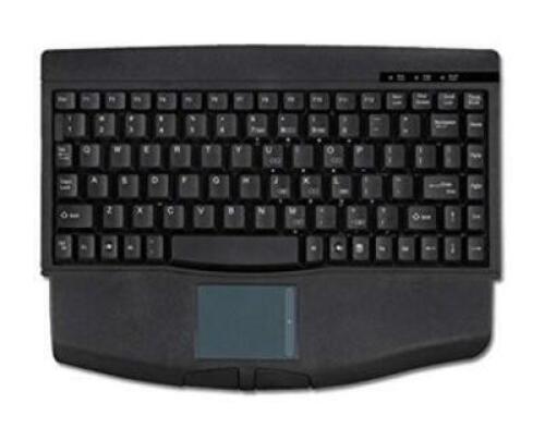 DESCRIPTION: (1) MINI-TOUCH KEYBOARD BRAND/MODEL: ADESSO/ACK-540UB INFORMATION: BLACK/TOUCHPAD RETAIL$: $64.30 SIZE: 8.5"W X 11.5"D X 1"H QTY: 1