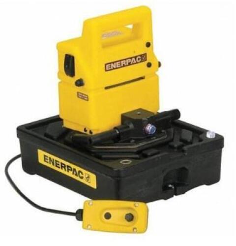 DESCRIPTION: (1) HYDRAULIC ELECTRIC PUMP BRAND/MODEL: ENERPAC/PUJ-1201B INFORMATION: HIGH FORCE/RESERVOIC CAPACITY: 231 CU-IN RETAIL$: $2,641.80 SIZE: