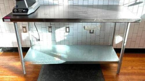 5' STAINLESS TABLE WITH GALVANIZED UNDERSHELF