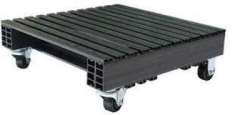 DESCRIPTION: (1) METAL PALLET ON WHEELS BRAND/MODEL: US PALLETS INFORMATION: STEEL, BLACK SIZE: 24" X 24 RETAIL$: $285.00 EA QTY: 1