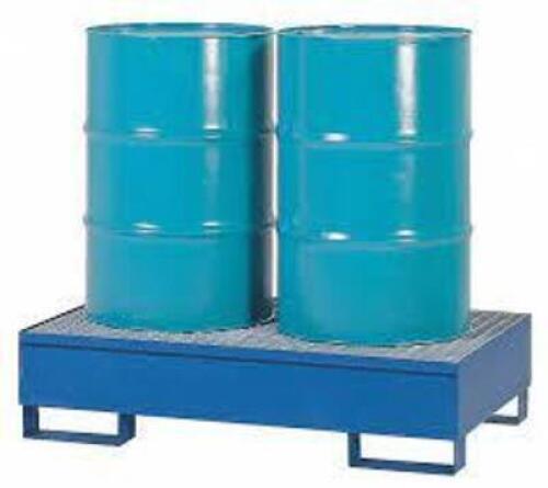 DESCRIPTION: (1) DRUM SPILL CONTAINMENT PALLET BRAND/MODEL: DENIOS #487C19 INFORMATION: BLUE SIZE: FOR 2 DRUMS, 55 GAL RETAIL$: $792.45 EA QTY: 1
