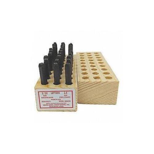 DESCRIPTION: (1) STEEL LETTER STAMPS BRAND/MODEL: YOUNG BROS #698690 INFORMATION: STEEL, WOOD BOX SIZE: 5/16" LETTERS, 7.9MM RETAIL$: $420.25 TOTAL QT