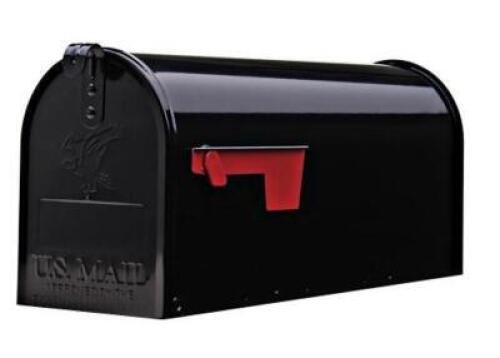 DESCRIPTION: (1) ELITE POST MAILBOX BRAND/MODEL: GIBRALTAR/E1100B00 INFORMATION: BLACK/STEEL RETAIL$: $21.87 SIZE: 20.05"D X 6.92"W X 8.87"H QTY: 1