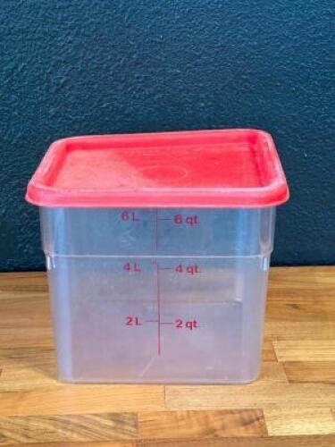 (5) - 6 QT. INGREDIENT CONTAINERS WITH LIDS