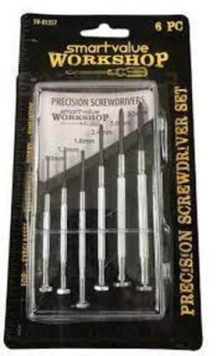 DESCRIPTION: (2) SCREWDRIVER SET BRAND/MODEL: SMARTVALUE WORKSHOP #SV-01357 SIZE: 6 PIECES RETAIL$: $12.99 EA QTY: 2