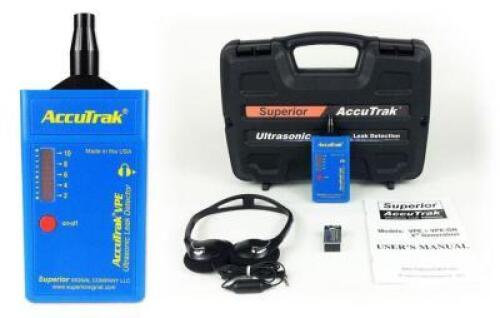 DESCRIPTION: (1) ULTRASONIC LEAK DETECTOR HEADSET BRAND/MODEL: SUPERIOR ACCUTRAK INFORMATION: BLACK CASE/MUST COME INTO INSPECT QTY: 1