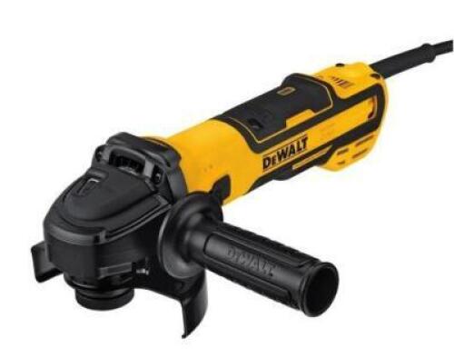 DESCRIPTION: (1) ANGLE GRINDER BRAND/MODEL: DEWALT/DWE43231VS INFORMATION: SLIDE SWITCH/13 AMP/BRUSHLESS RETAIL$: $259.00 SIZE: 16.89"D X 6.14"W X 5.2