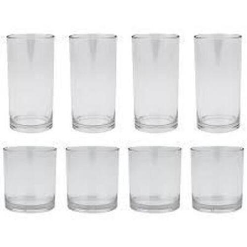 DESCRIPTION: (1) SET OF (8) TUMBLERS BRAND/MODEL: MAINSTAYS INFORMATION: CLEAR, ACRYLIC SIZE: (4) - 14 OZ, (4) - 19 OZ RETAIL$: $12.98 TOTAL QTY: 1