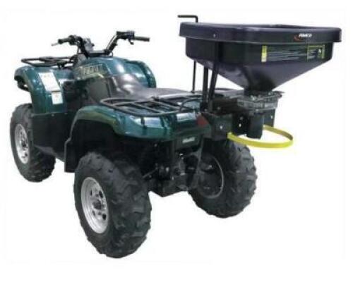 DESCRIPTION: (1) ATV SPREADER BRAND/MODEL: FIMCO/ATV-DMS-12V INFORMATION: CAPACITY: 145 LB/VARIABLE SPEED RETAIL$: $514.60 SIZE: SPREAD WIDTH: 5 TO 45