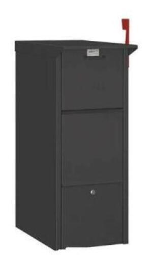 DESCRIPTION: (1) MAIL PACKAGE DROP BRAND/MODEL: SALSBURY/4375BLK INFORMATION: BLACK/ALUMINUM/MINOR DAMAGES, MUST COME INTO INSPECT RETAIL$: $336.47 SI