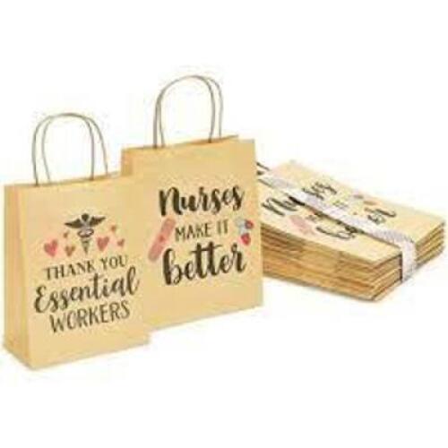 DESCRIPTION: (2) BUNDLES OF (20)&nbsp;PARTY BAGSBRAND/MODEL: BLUE PANDAINFORMATION: "THANK YOU ESSENTIAL WORKERS"RETAIL$: $18.99 PER BUNDLEQTY: 2