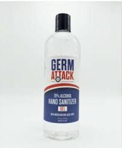 DESCRIPTION: (2) CASES OF (24) ALCOHOL HAND SANITIZER BRAND/MODEL: GERM ATTACK SIZE: 16 OZ RETAIL$: $187.54 EA QTY: 2