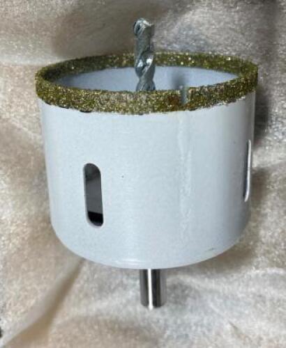 DESCRIPTION: (2) ELECTROPLATED TILE BIT BRAND/MODEL: LACKMOND/DTB338 INFORMATION: DIAMOND TIP/SLOTTED RETAIL$: $30.00 EACH SIZE: 3-3/8" QTY: 2