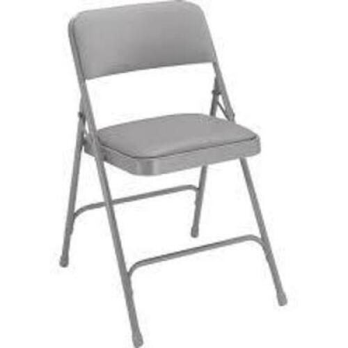 DESCRIPTION: (1) FOLDING CHAIR BRAND/MODEL: 1202 INFORMATION: GRAY RETAIL$: $24.00 EA QTY: 1
