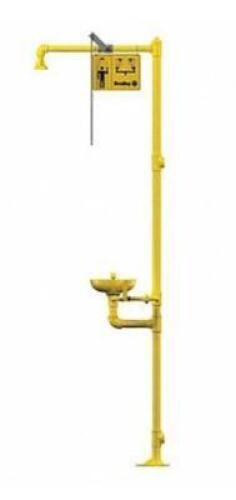 DESCRIPTION: (1) SHOWER WITH EYE WASH BRAND/MODEL: BRADLEY/S19-310 INFORMATION: YELLOW/PULL HANDLE/GALVANIZED STEEL RETAIL$: $890.00 SIZE: 94-1/8"H X