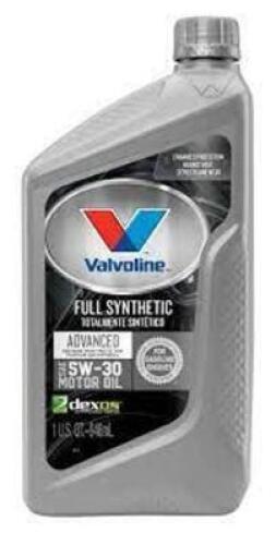 DESCRIPTION: (6) FULL SYNTHETIC ADVANCED BRAND/MODEL: VALVOLINE INFORMATION: 5W-30 SIZE: 1 QT RETAIL$: $11.49 EA QTY: 6