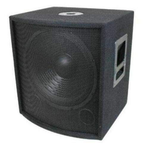 DESCRIPTION: (1) SPEAKER SUBWOOFER BRAND/MODEL: MCM/555-10320 INFORMATION: BLACK/700W RETAIL$: $167.97 SIZE: 20"H X 18"W X 17"D QTY: 1