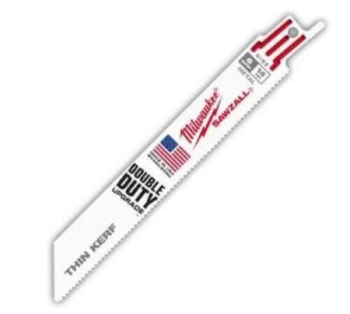 DESCRIPTION: (1) PACK OF (100) TIP SAWZALL BLADES BRAND/MODEL: MILWAUKEE/ 48-01-7182 INFORMATION: WHITE/THIN KERF RETAIL$: $125.00 PER PK OF 100 SIZE: