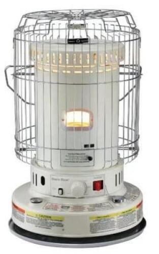 DESCRIPTION: (1) KEROSENE RADIANT TOWER HEATER BRAND/MODEL: DURAHEAT/DH2304S INFORMATION: 23,800 BTU/BEIGE RETAIL$: $179.74 SIZE: 27"H X 18.75"W X 18.