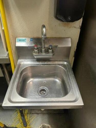 15" X 17" STAINLESS WALL SHELF.