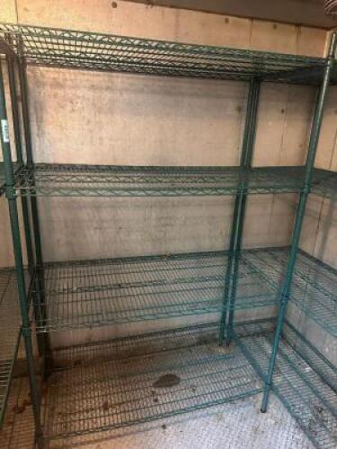 48" X 18" FOUR TIER COATED WIRE SHELF.